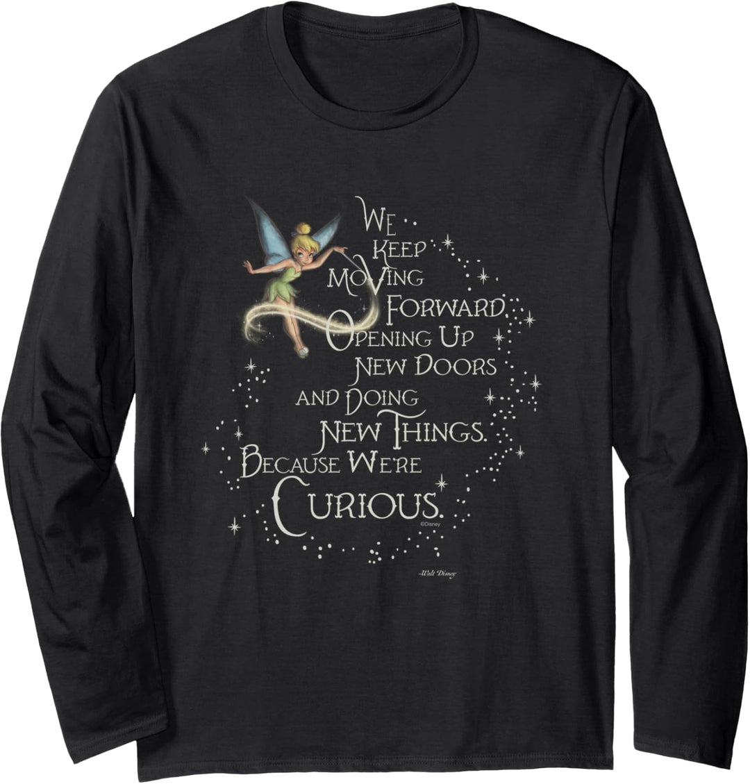 Disney 100 Walt Disney Quote Tinker Bell We’re Curious D100 Langarmshirt