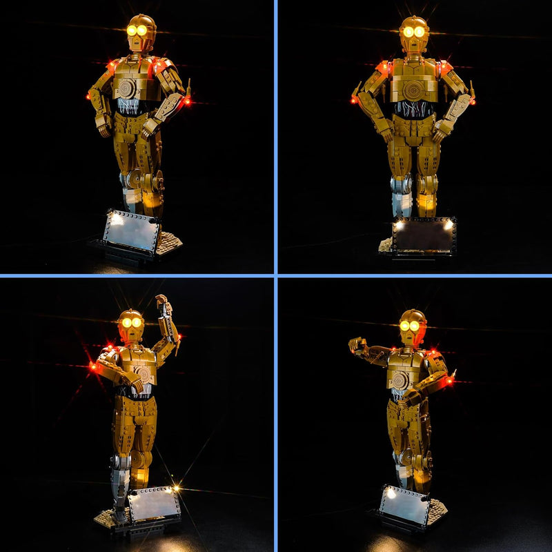 LocoLee Licht Kompatibel mit Lego Star Wars 75398 C-3PO Optische Version,Nur Lichter Set - Kein Mode