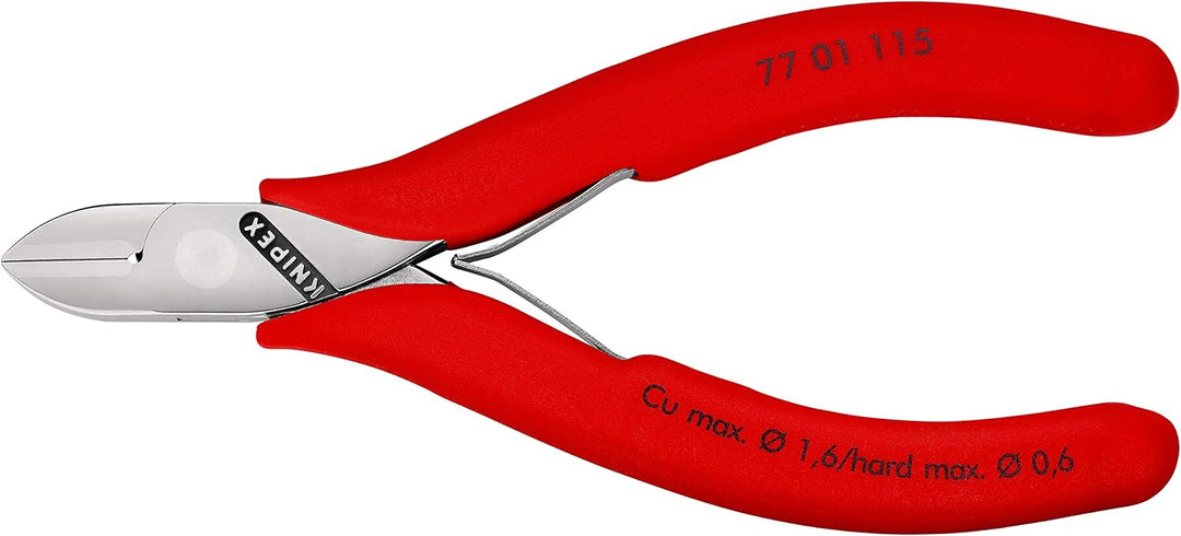 Knipex Elektronik-Seitenschneider mit Kunststoff überzogen 115 mm (SB-Karte/Blister) 77 01 115 SB ru