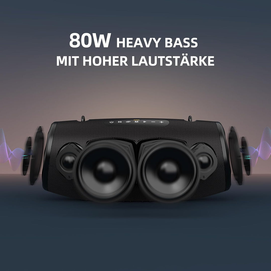 ZEALOT Bluetooth Lautsprecher,Musikbox Bluetooth Box für Draussen,80W Stereo Sound,BassUp, 16000mAH