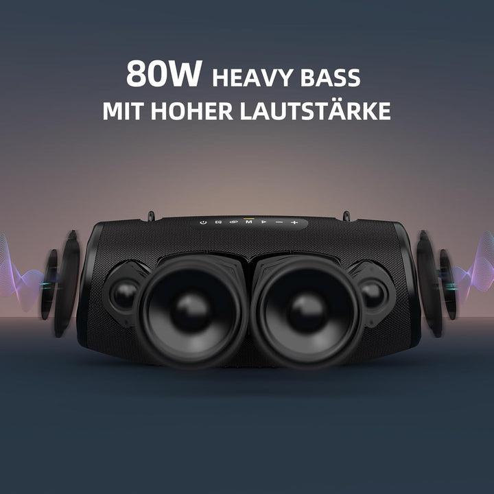 ZEALOT Bluetooth Lautsprecher,Musikbox Bluetooth Box für Draussen,80W Stereo Sound,BassUp, 16000mAH