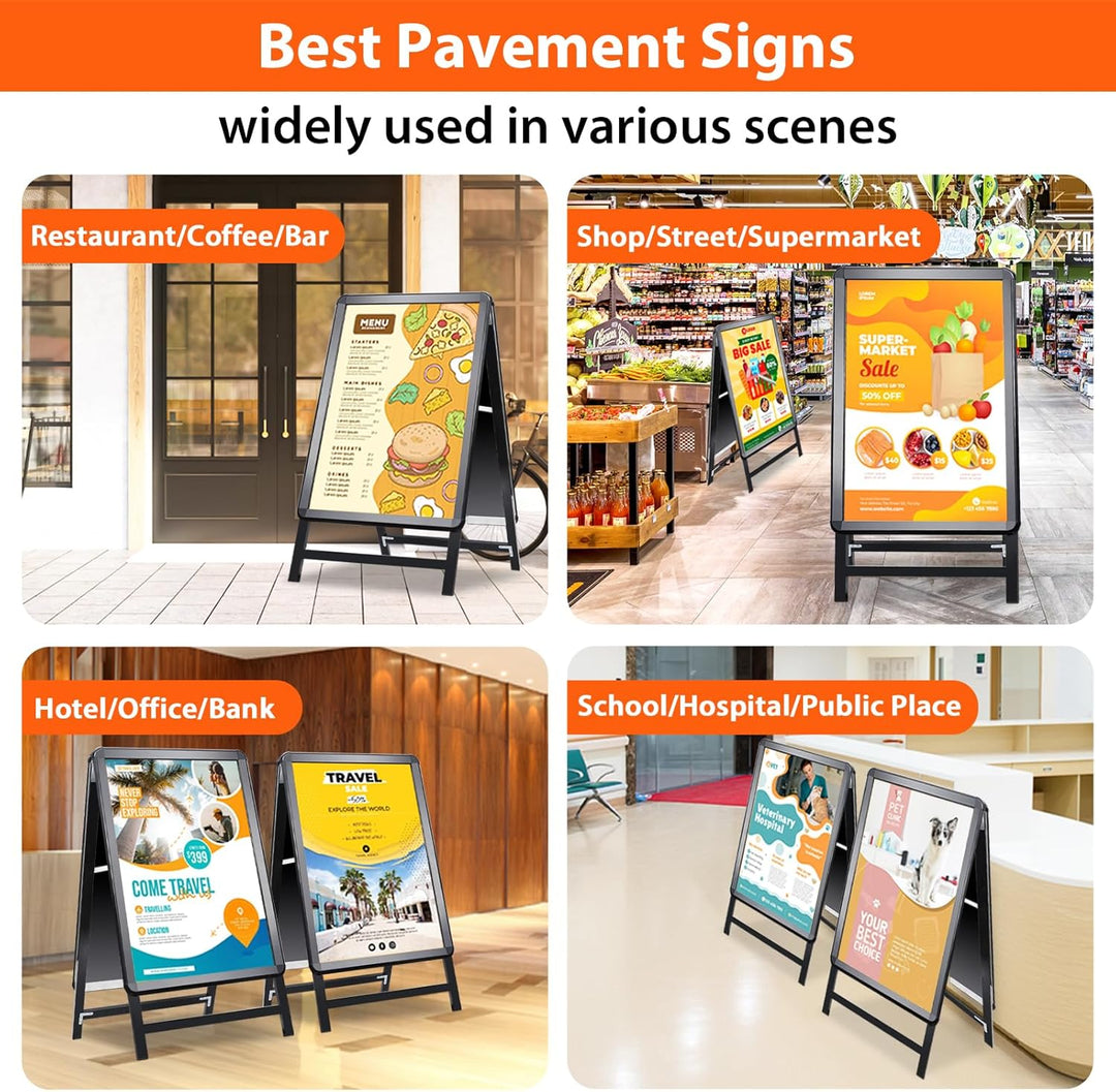 DIN A2 Kundenstopper Outdoor, Plakatständer wetterfest, doppelseitiger Aufsteller inklusive Schutzfo