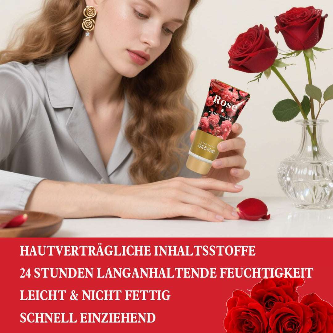 SPA LUXETIQUE Wellness Set für Frauen - 8tlg Rosenduft Bade Geschenkset mit Duschgel,Bodylotion,Scha