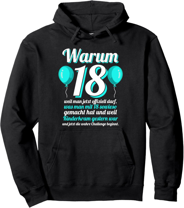 18. Geburtstag Geburtstag 18 Jahre Pullover Hoodie