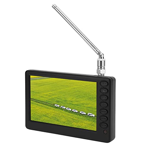 Pyhodi Tragbarer 5-Zoll-Fernseher, 1080P-LCD-, Eingebauter Digitaler Tuner, Wiederaufladbarer, Batte