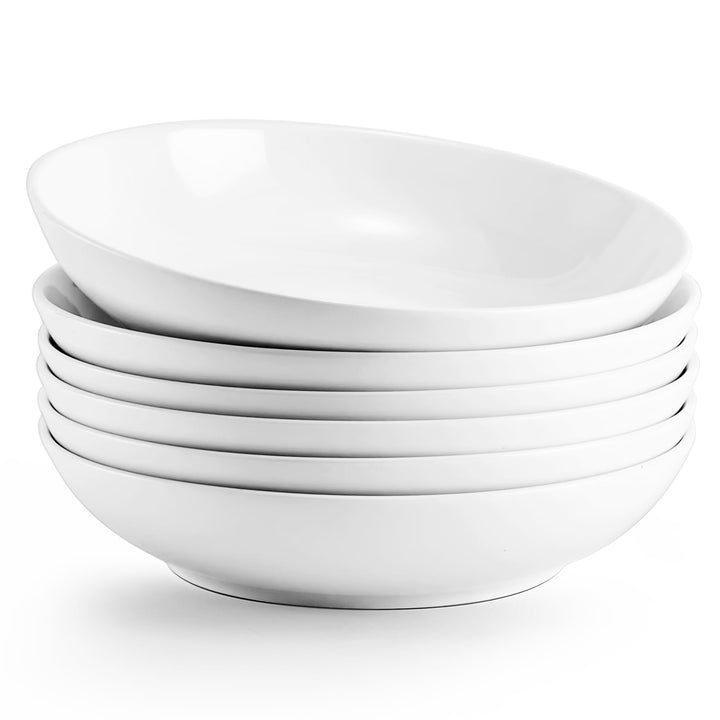 6 Stück Pastateller, 1100ml Porzellan Suppenschalen Salatteller, 36oz | Grosse Suppenteller für Past