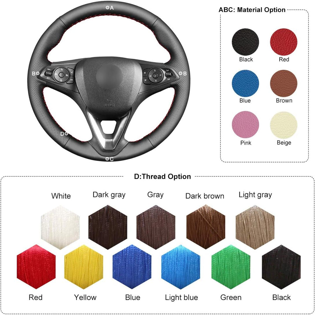 MEWANT Lenkradbezug für Opel Astra (K) / Corsa (E) / Crossland X / Grandland X /Insignia (CT) B / Ka