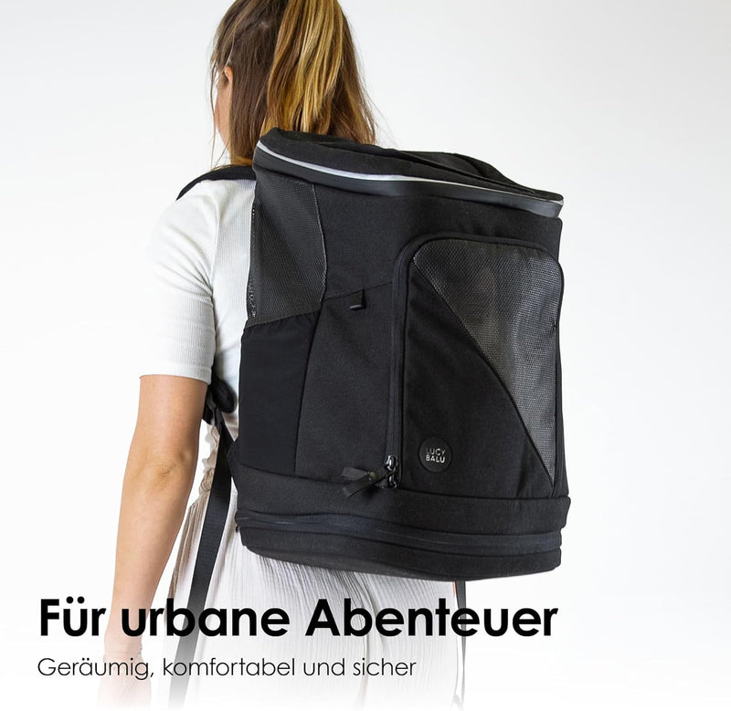 LucyBalu® HOP-ON Premium Katzenrucksack mit Fenster | Katzentransporttasche | Katzenbox | Katzen Tra