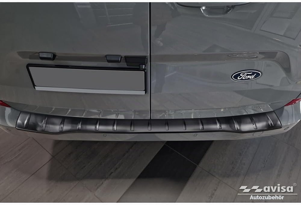 Avisa Schwarz Edelstahl Heckstossstangenschutz kompatibel mit Ford Transit Custom &amp; Tourneo Custom (