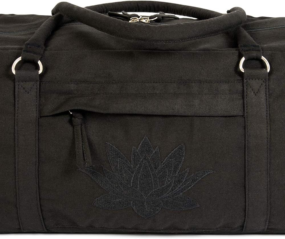Yoga Studio YS/KitBag/SolidColours/Black Yoga Kit, 71 x 23 x 18 cm, Baumwolle Yogamatte Tasche mit A