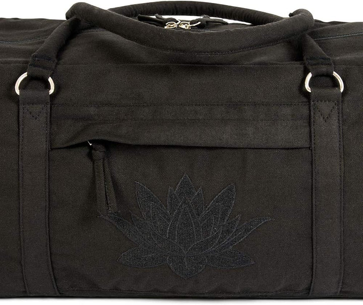Yoga Studio YS/KitBag/SolidColours/Black Yoga Kit, 71 x 23 x 18 cm, Baumwolle Yogamatte Tasche mit A