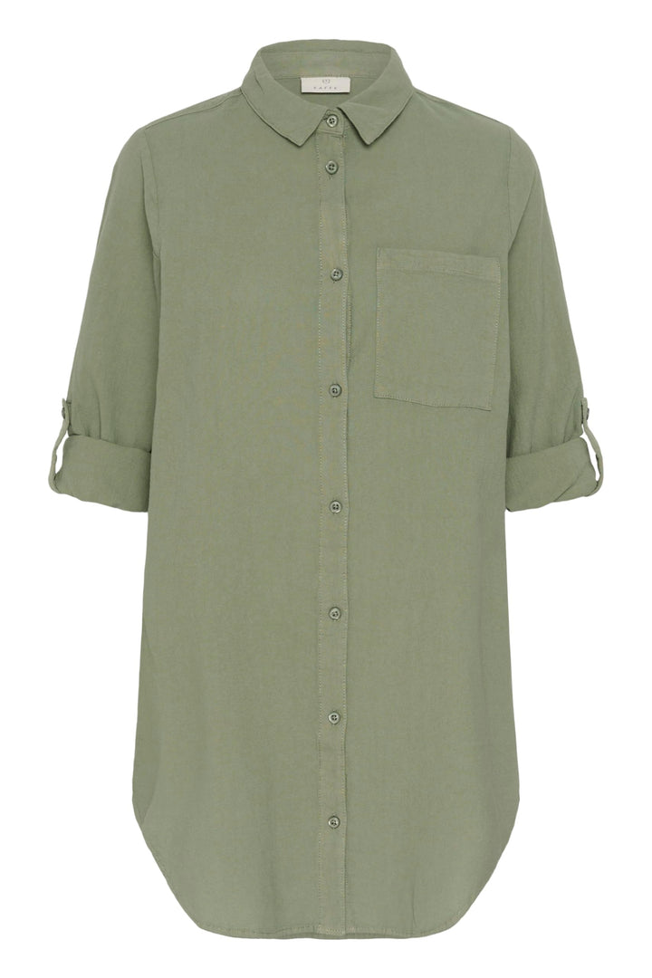 KAFFE Damen Langarm - Hemd KAnaya Damen Hemd Langarm Kragen Lang Casual Hemdbluse Lange Ärmel