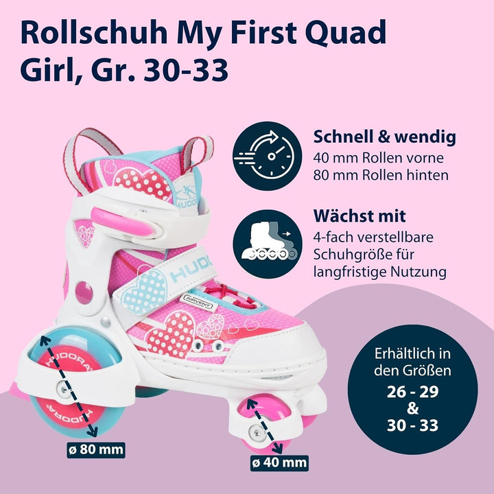 HUDORA Rollschuh My First Quad in versch. Grössen & Farben - hochwertige Rollschuhe für Kinder bis 2