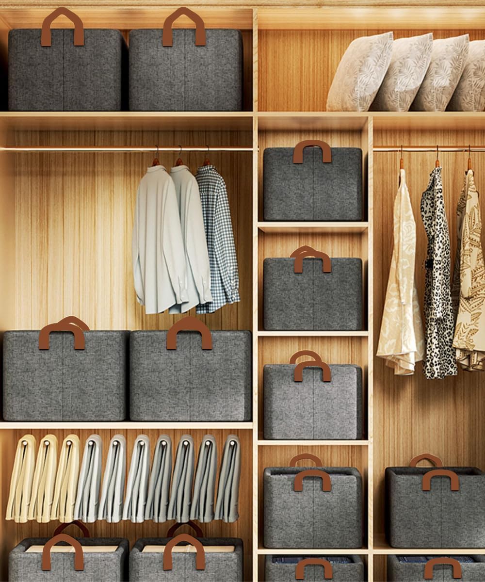Aufbewahrungsbox Stoff 4er Set, Stoffboxen Aufbewahrung, Zusammenklappbarer, Gross Aufbewahrungsboxe