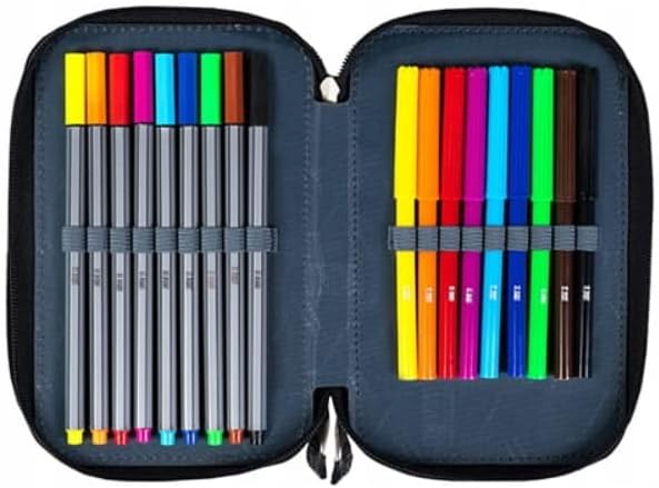 Goldkids St. Right XXL Federtasche Federmappe Federmäppchen 46-teilig gefüllte Schüleretui 3-stöckig