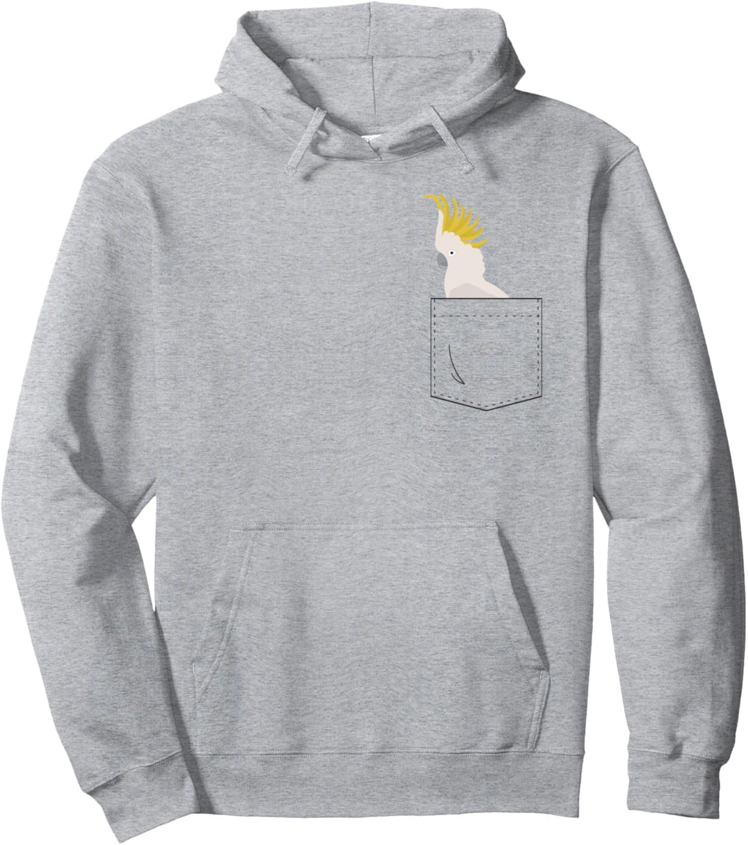 Kakadu-Papagei in Ihrer gefälschten Tasche Pullover Hoodie