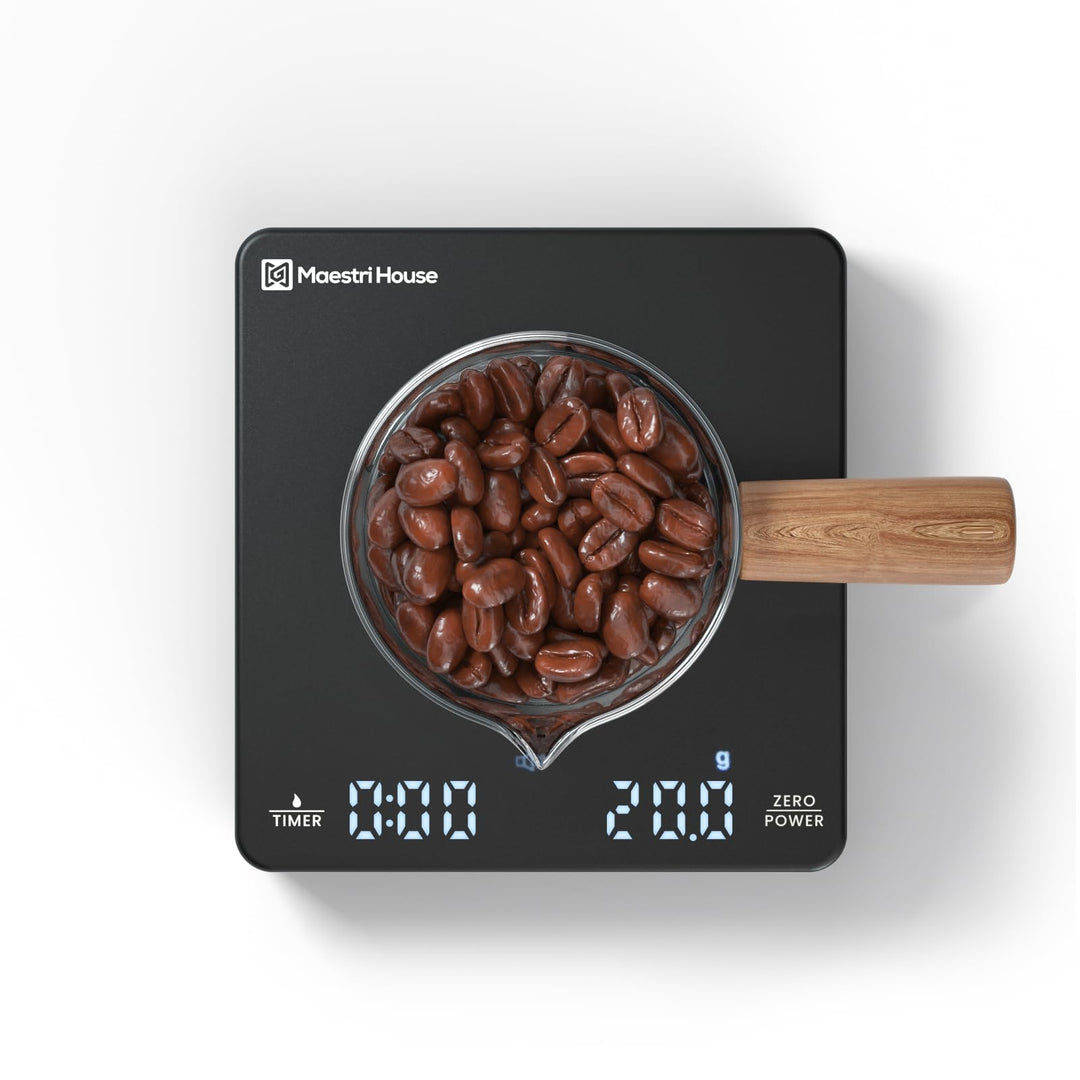 Maestri House Mini Kaffeewaage mit Timer, wiederaufladbare Espresso Waage, 2kg/0,1g Präzisionswaage