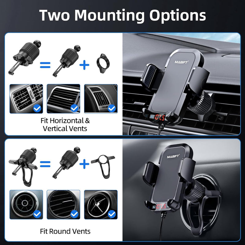 Magift Bluetooth 5.3 FM Transmitter Car Adapter PD 30W and 5V 2.4A[HiFi Bass Sound] Bluetooth FM Tra