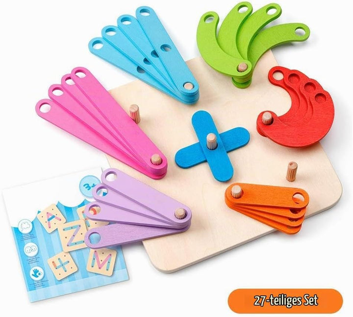 Coogam Montessori Buchstaben Spiel Holz Zahlen Alphabet Bauaktivität Set Vorschule Pädagogisches Spi