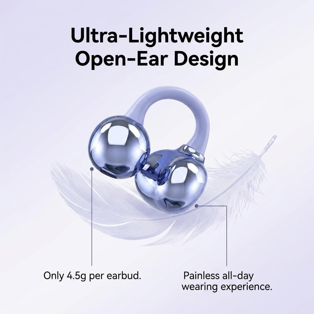 Kabellos Bluetooth Kopfhörer Open Ear 4.5g Leichte Clip On Kopfhörer mit Ohrclip Bluetooth 5.4 Ear C