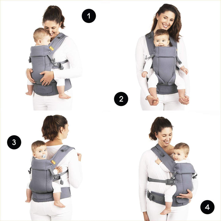 Beco Gemini Babytrage Neugeborene ab Geburt bis Kleinkind - 4 Tragepositionen, Baby Trage aus 100 %