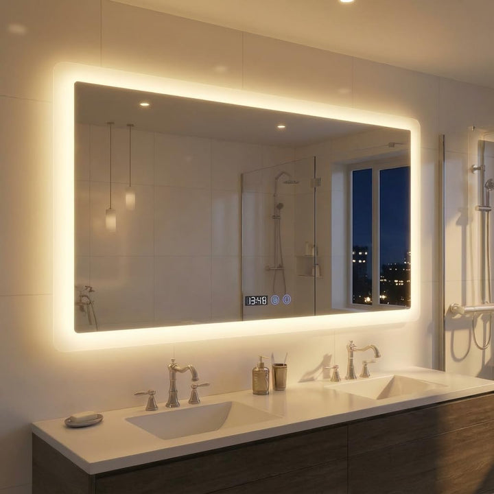 YOURLITE Badspiegel mit Beleuchtung 100x60 cm,LED Badezimmerspiegel mit Touch-Schalter,Spiegel Bad W