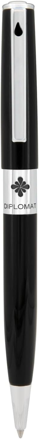 DIPLOMAT CLR Kugelschreiber/Handgefertigt/mit Geschenkbox/Lack Schwarz EasyFlow, 1 Stück (1er Pack)