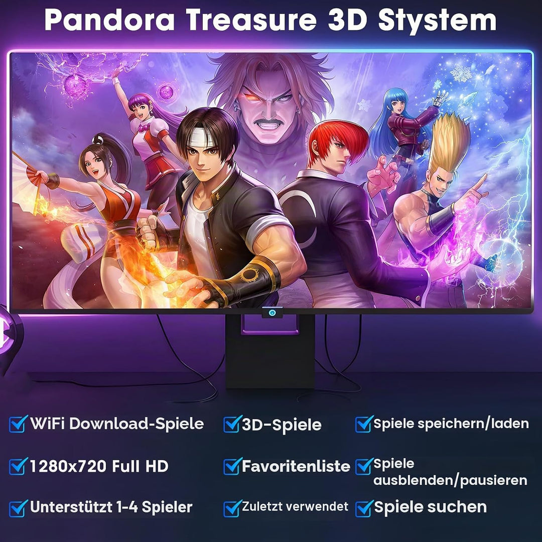 2025 Verbesserte Arcade-Konsole, Pandora-Box, eingebaute 36.800 Spiele, PSP/DC/N64-Simulatoren, 3D-S