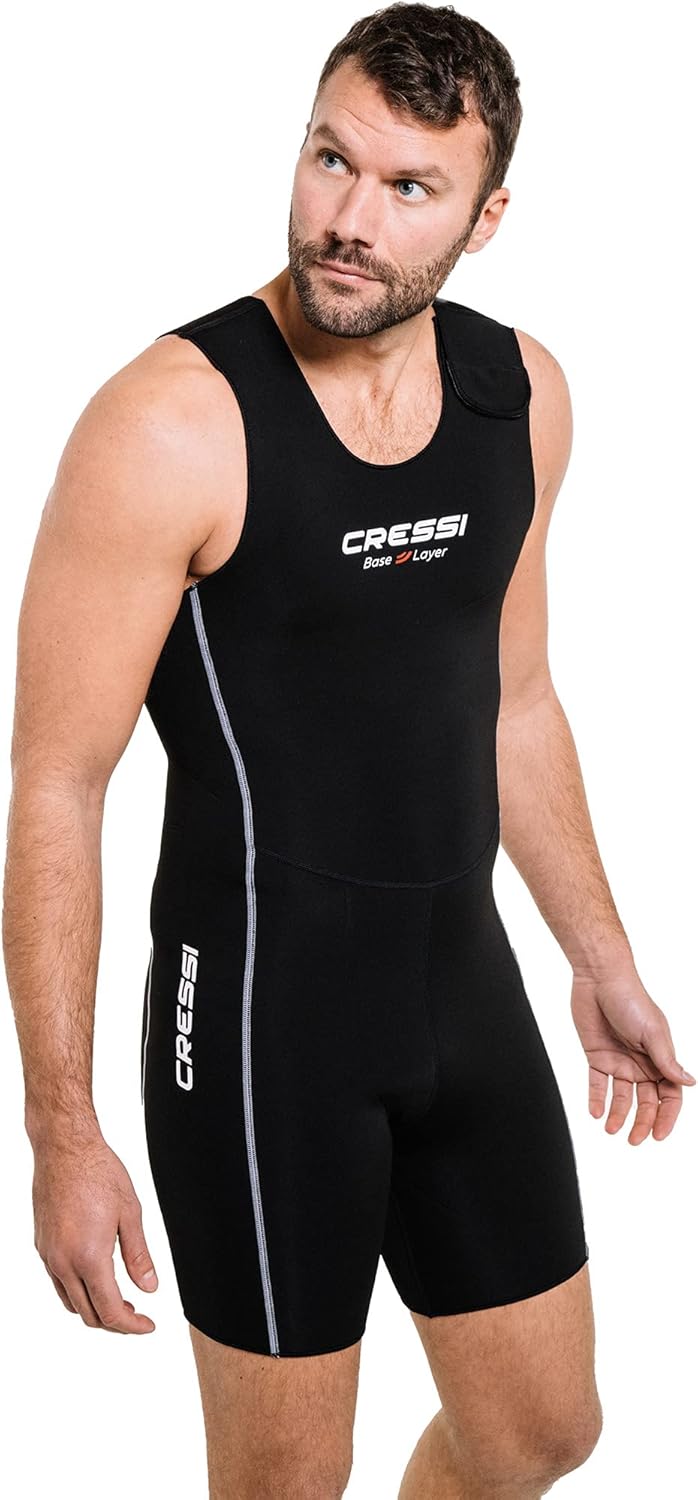 Cressi Base Layer Man 2.5mm - Tauchunterzieher Neopren 2.5mm, Schwarz, für Herren Shorts Vest S, Sho