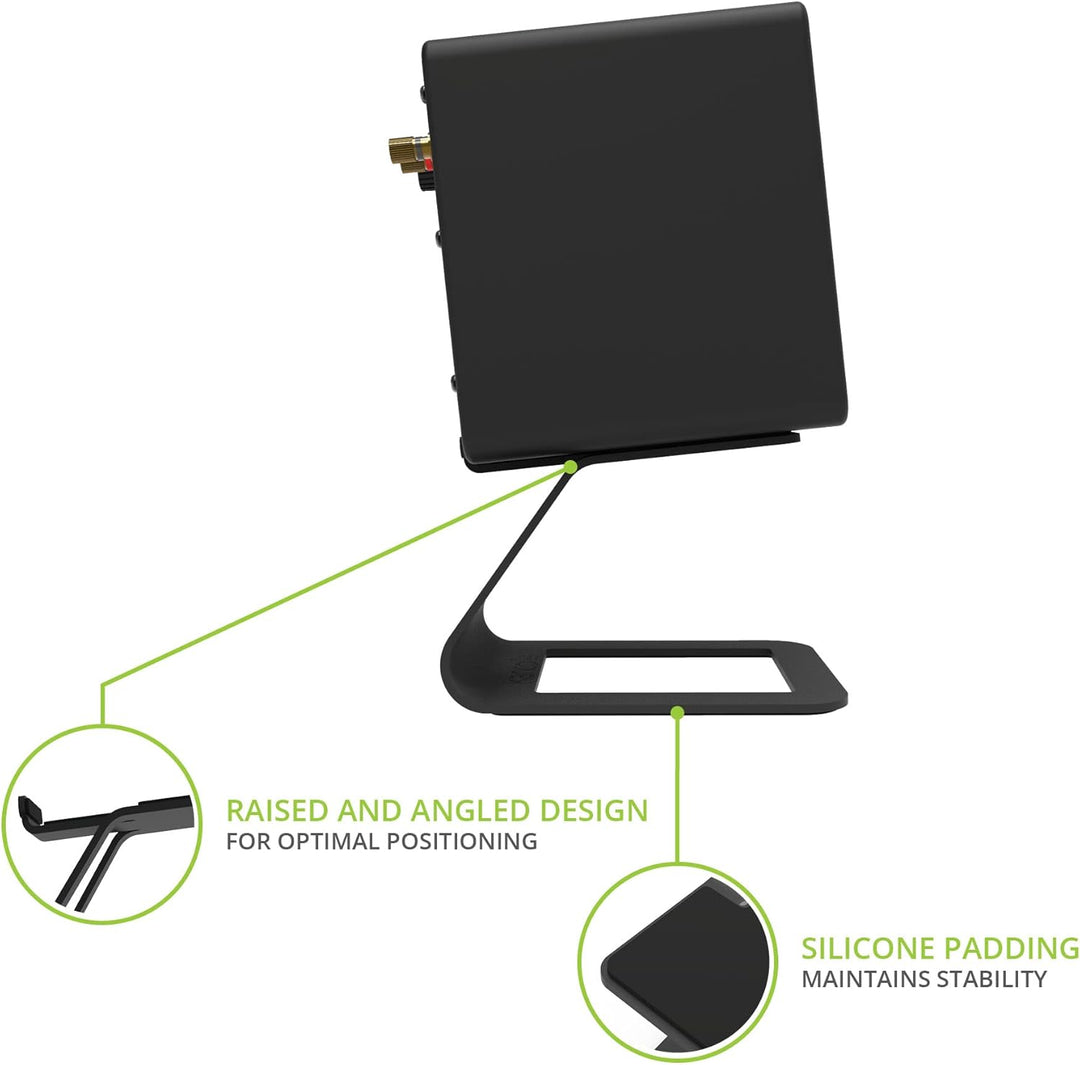 Kanto SE2 Elevated Desktop Speaker Stands for Small Speakers | Black | Pair Schwarz, Schwarz