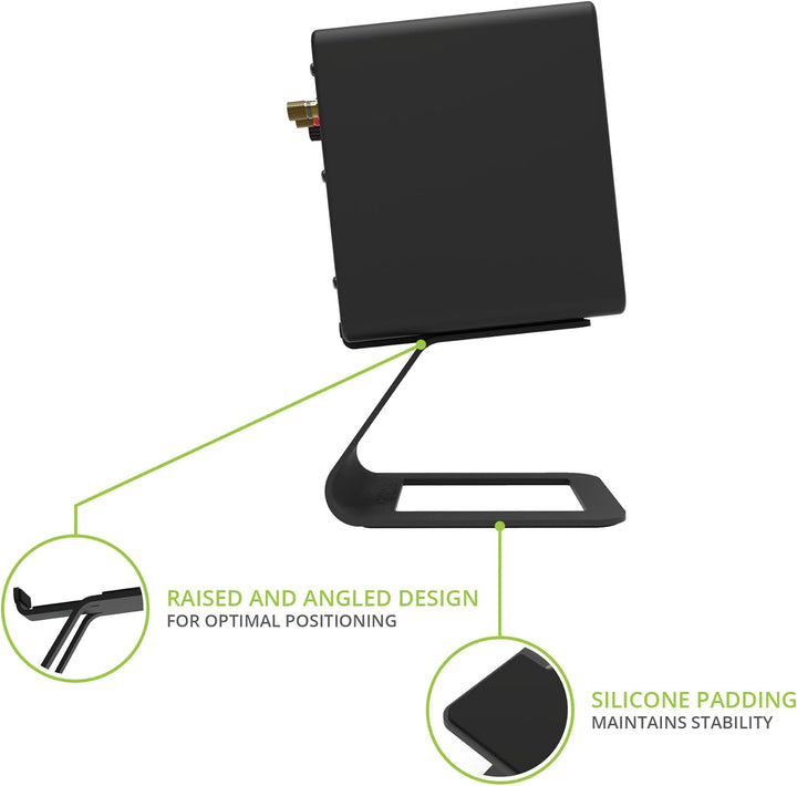 Kanto SE2 Elevated Desktop Speaker Stands for Small Speakers | Black | Pair Schwarz, Schwarz