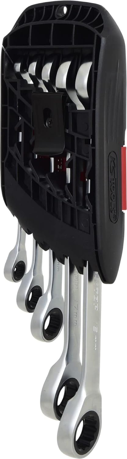 KS Tools 503.4955 GEARplus® RINGSTOP-Ratschenringmaulschlüssel-Satz, abgewinkelt, 5-tlg