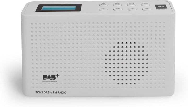 RED OPTICUM Ton 3 FM/ DAB/ DAB+ Radio weiss - Tragbares UKW Radio mit Lautsprecher & Kopfhöreranschl