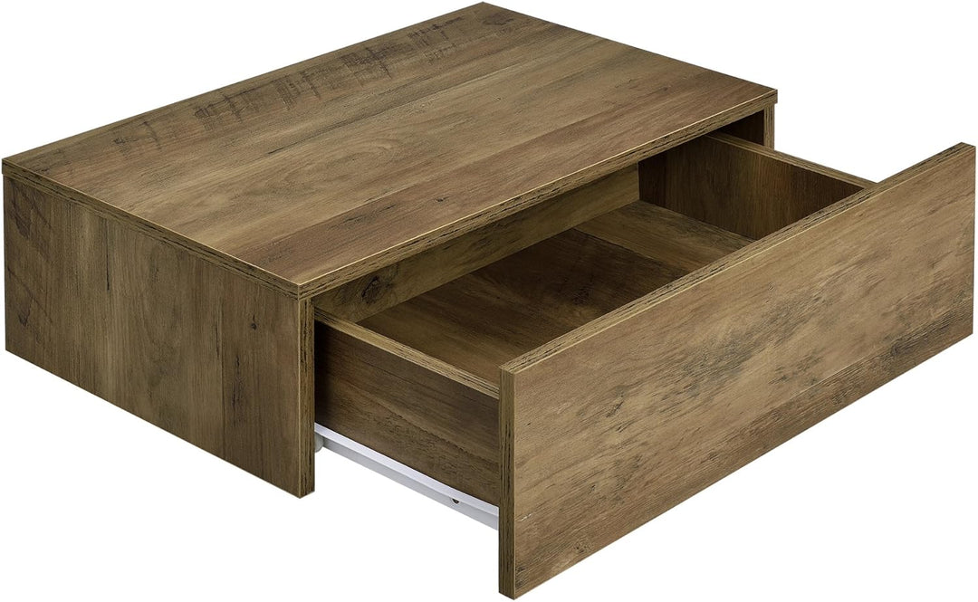 [en.casa] Wandregal Oslo mit Schublade 2er Set Nachttisch schwebende Nachtkommode Hängeregal Wandboa