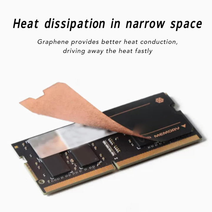 Garsent Laptop-Speicher-Kühlkörper, 4 Stück Kupfer-Graphen-RAM-Kühler-Kühlkörper für DDR4 DDR5, Ultr