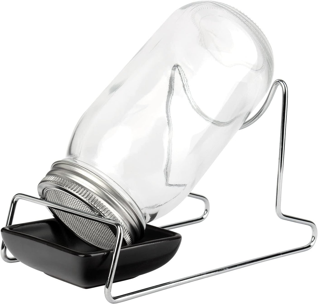 Schramm® Keimglas für Sprossen mit Gestell 750 ml Sprossenglas Keimgerät inkl. Deckel, Ständer und H