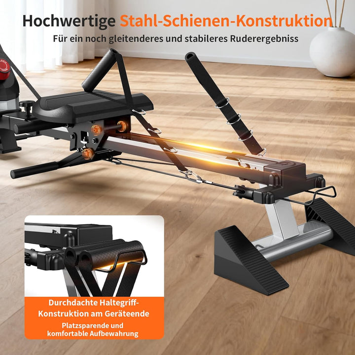 Pooboo Magnetisches Rudergerät mit Einer Tragkraft von 360 lb, klappbares Ruderer mit kombinierten K