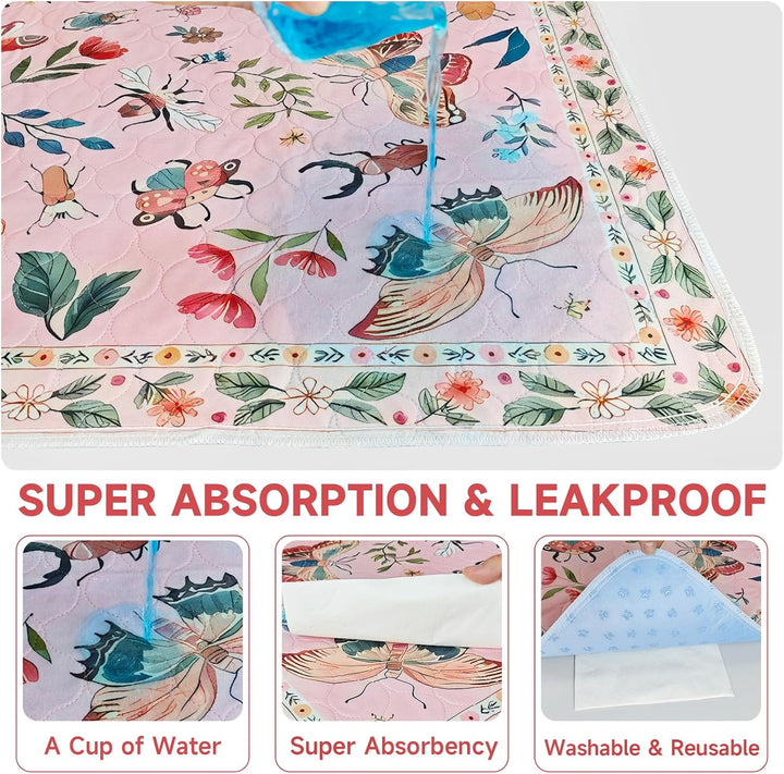 2 Waschbare Hundetoilette, 92 x 122cm, Wiederverwendbare Trainingsunterlag | Saugfähige und Auslaufs