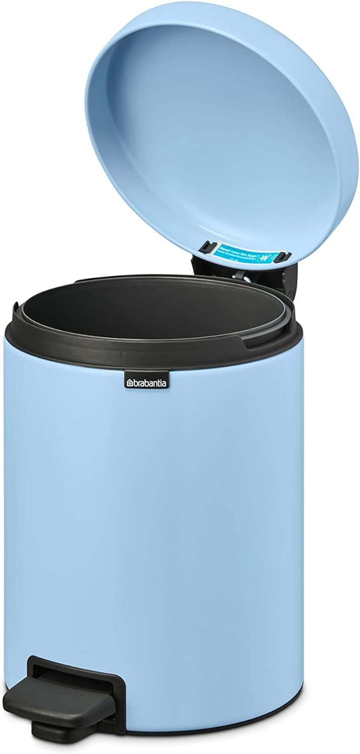 Brabantia - NewIcon Treteimer 5L - Kleiner Abfalleimer für Bad oder Toilette - Sanft Schliessender D