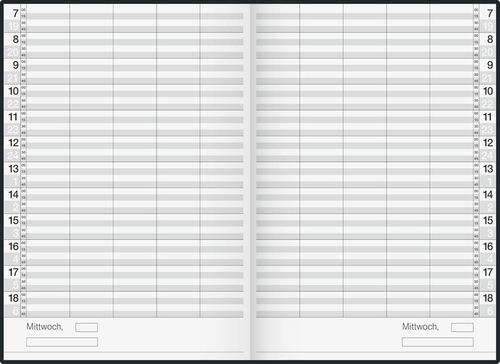 Rido Buchkalender Ultraplan Kunststoff schwarz Kalendarium, zeitlos