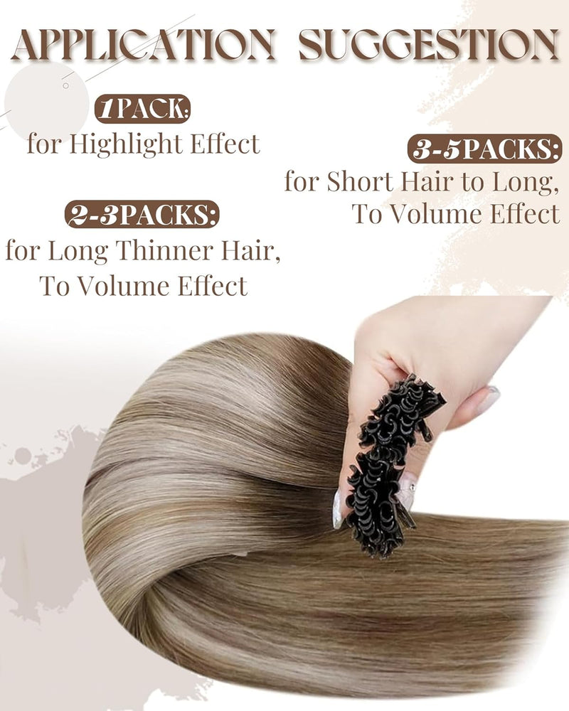 Hetto Blond Echthaar Extensions Bonding Balayage Echthaar U Tip Extensions Remy Keratin Bondings Haa
