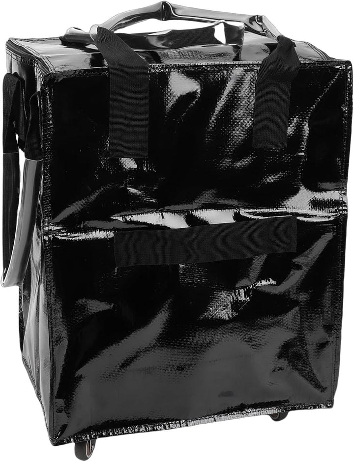 Jectse Einkaufstrolley mit Rollen, Faltbare Einkaufstasche (BLACK) Schwarz, Schwarz