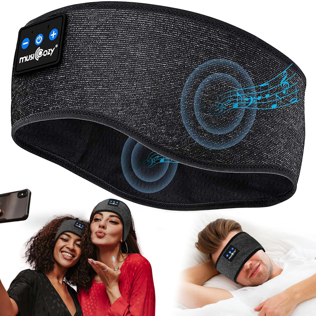 MUSICOZY Schlafkopfhörer Bluetooth 5.4, Bequem & Ultraleicht Stirnband kopfhörer zum Schlafen mit Hi