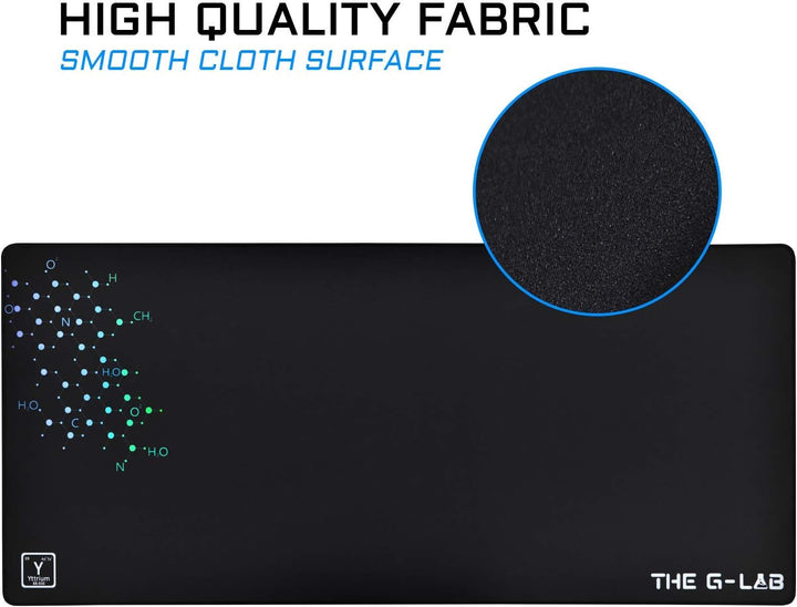 THE G-LAB - PAD YTTRIUM - Rutschfestes Mauspad XXL 900 * 400 * 4mm für Mäuse, Tastaturen und Gamingz