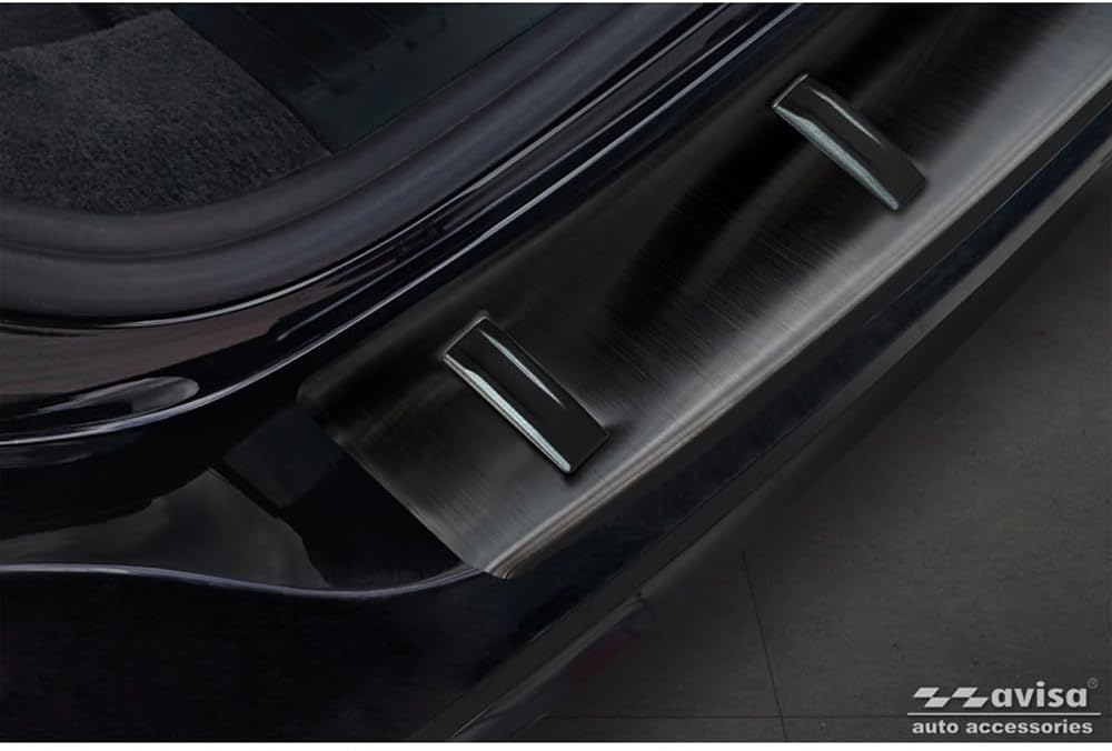 Avisa Schwarz Edelstahl Heckstossstangenschutz kompatibel mit Audi A6 (C8) Avant inkl. S-Line 2023-