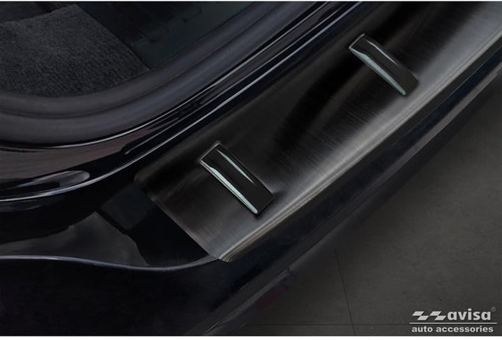 Avisa Schwarz Edelstahl Heckstossstangenschutz kompatibel mit Audi A6 (C8) Avant inkl. S-Line 2023-