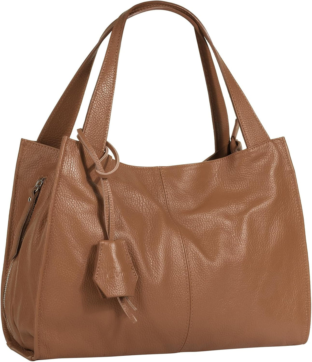 Shopper Echt Leder Damen Made in Italy, Smartphonefach, Ledertasche Damen, Handtasche Echtleder, Umh