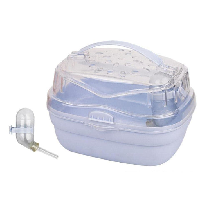 hero-s Transportbox Hamster, Tragekäfig, Tragbarer Reisekäfig Kleintiere, Mit Wasserflasche, Meersch