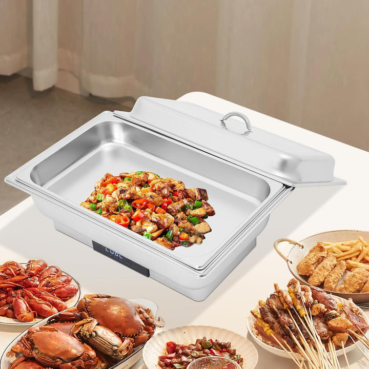 Elektrische Chafing Dish Edelstahl Buffet Server 600W 9L | Edelstahl-Chafing Dish mit Touchscreen –