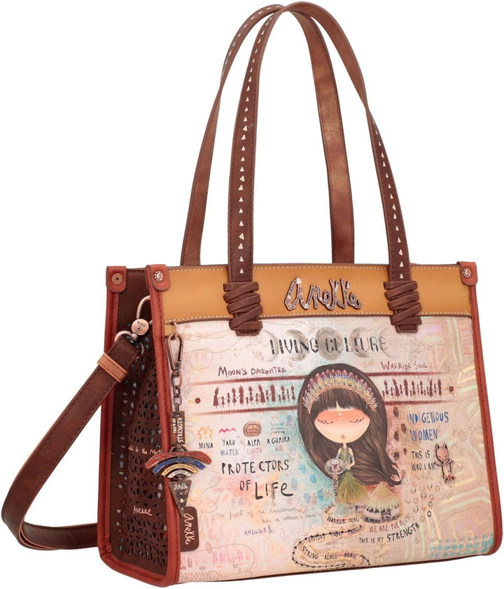 Anekke Damen Bedruckte Tote Tasche mit Umhängetasche Shopper, bunt